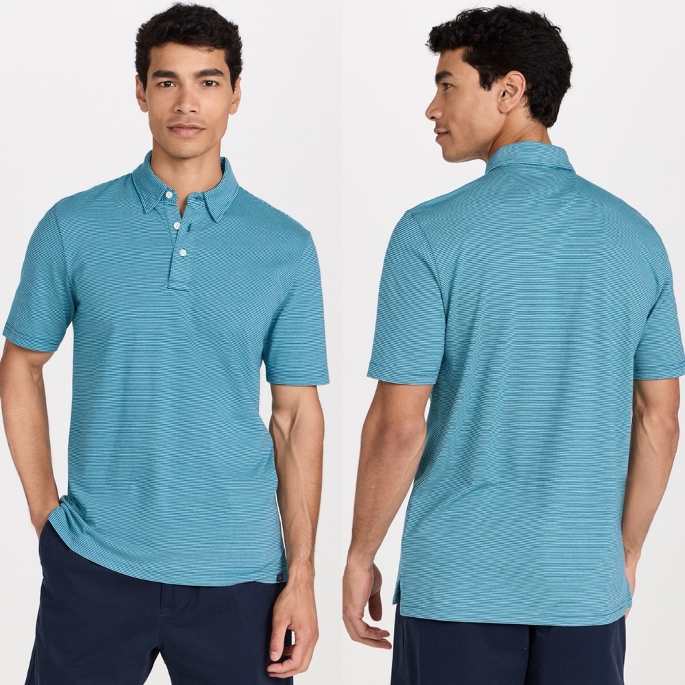 Faherty Blue Polo Shirt